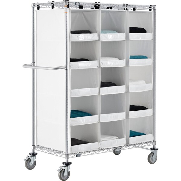 Nexel Stock Picking Truck, Single Sided, 15 Cells, 48inL x 24inW x 69inH, White 800450 - main